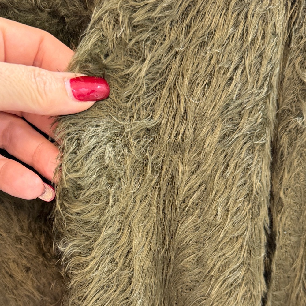 Lord & Taylor Olive Fuzzy Cardigan - Picture 4 of 7